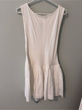 Free People Cream Sleeveless Drop Waist Dress